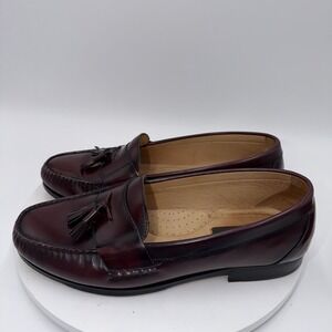 VIntage Nelson Bass Burgundy Tassel Loafers Leather size 9 Wide